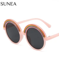 fashion round sunglasses boy rainbow glasses retro children sunglass girl eyewear uv400 sun glass outdoor kid black shades