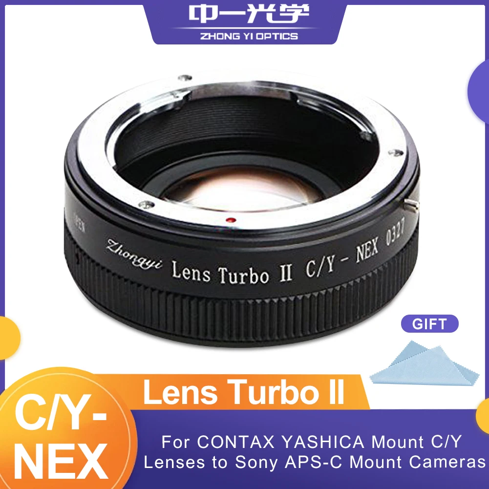 Contax Mitakon zhongyi Reducer Adapter Turbo Focal II Contax/Y CY Lens-Sony NEX A9 