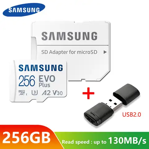Карта памяти microSD SAMSUNG, 256 ГБ, 32 ГБ, 64 ГБ, 128 ГБ, 512 ГБ, SDHC, SDXC, марка EVO+, класс 10, C10, UHS, карты TF и SD