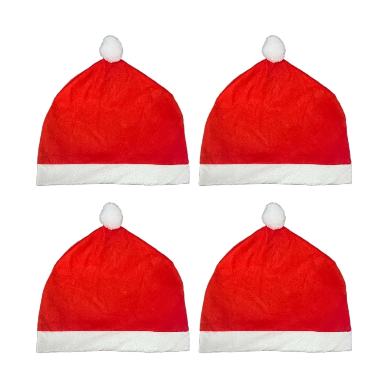

Christmas Santa Hat Car Headrest Cover 4pcs Festival Party Decoration Gift
