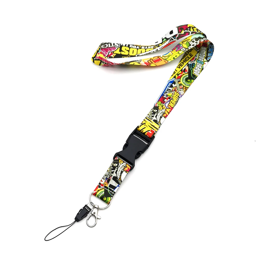 

Начальный D JDM стиль гоночный ремешок Lucky Cat Key мобильная идентификационная карта подвесной ремешок переоборудованные шейные ремешки для ключей Midnight