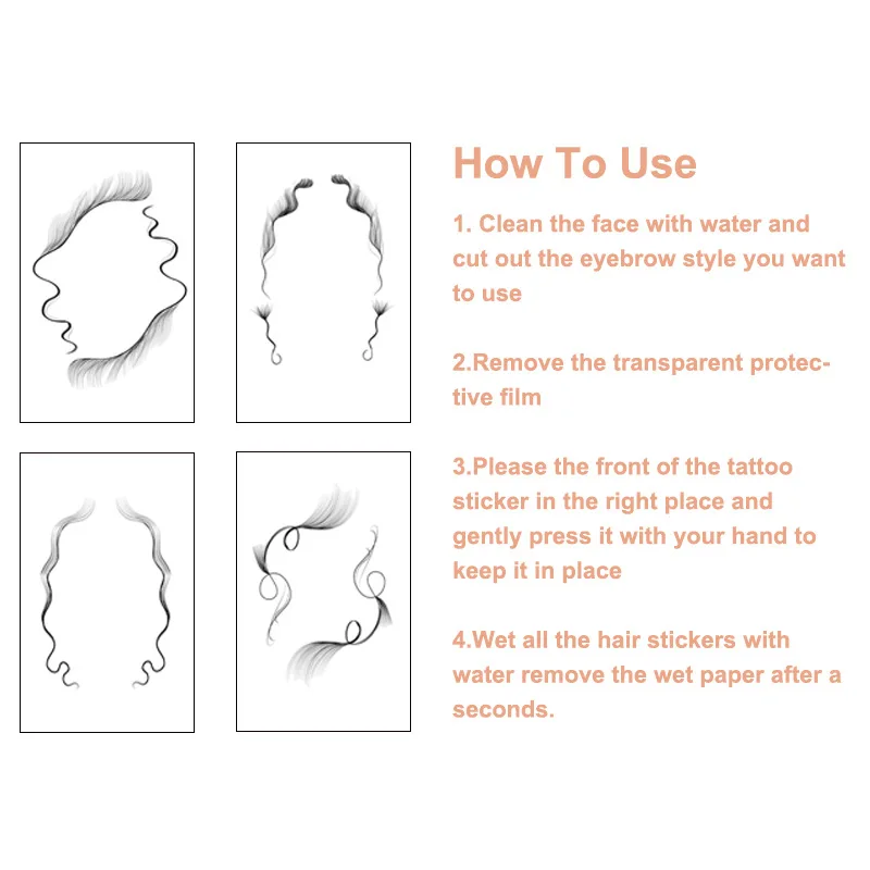 Временная татуировка наклейка для бровей волос края татуировки боди-арта