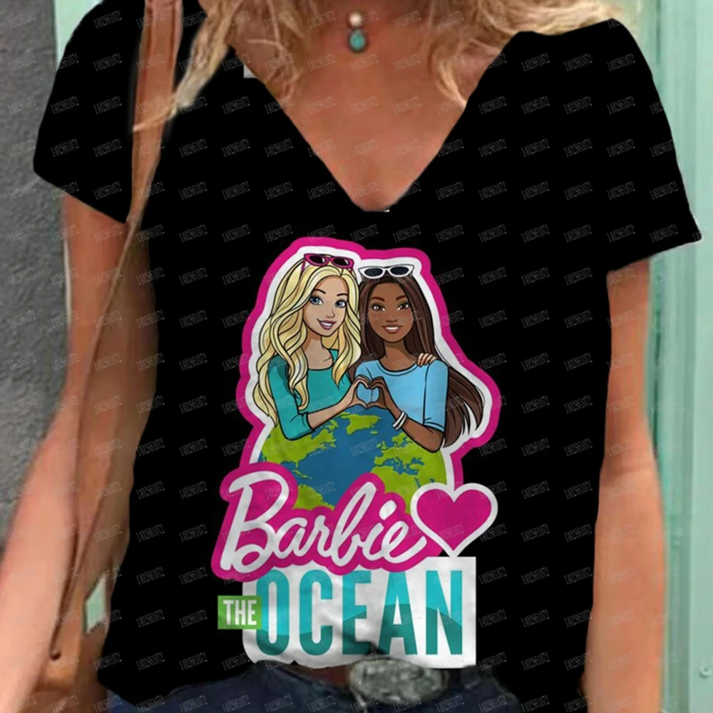 Повседневная женская футбольная футболка с V-образным вырезом