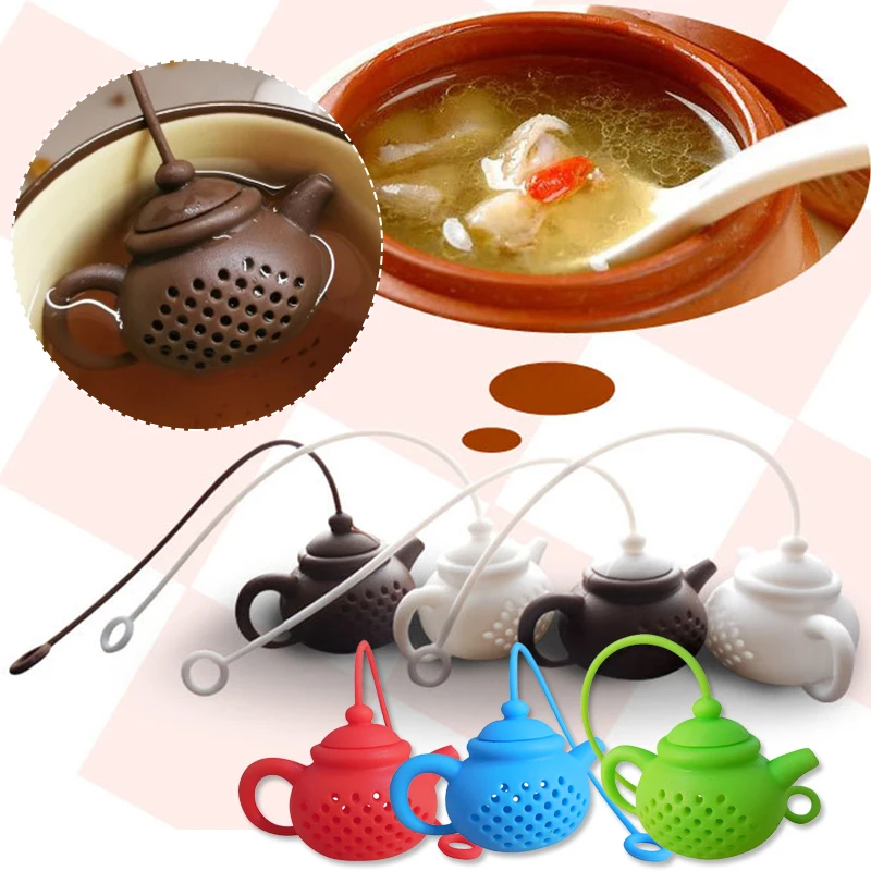 

New Durable Silicone Teapot-shape Tea Infuser Strainer Tea Bag Leaf Filter Diffuser Teaware Teapot Soup Accessory Kitchen Tool