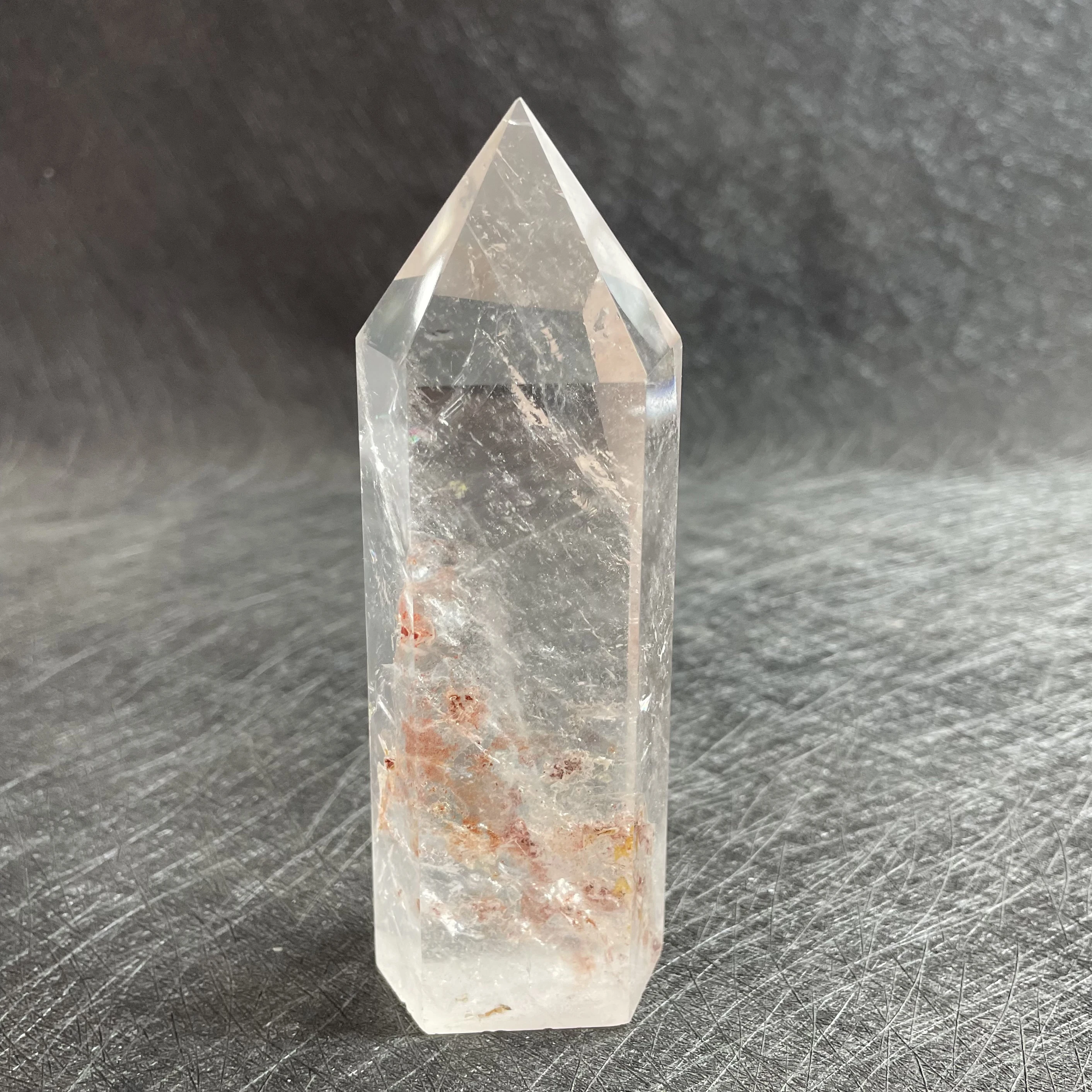 

258g Natural Stone Clear Quartz Tower Home Decoration Rock White Crystal Wand Point Rough Polished Obelisk Healing Z178