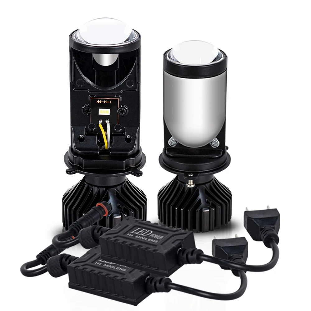 

Пара ламп H4 светодиодный мини-объектив проектора автомобильная лампа 5500K комплект для преобразования дальний/ближний свет фара 12 В/24 В