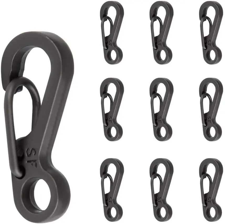 

10Pcs Zinc Alloy Key Rings D Shape Keychain Clips Small Zinc Alloy Multipurpose Carabiner Buckles Tent Key Rope Umbrella Hasp
