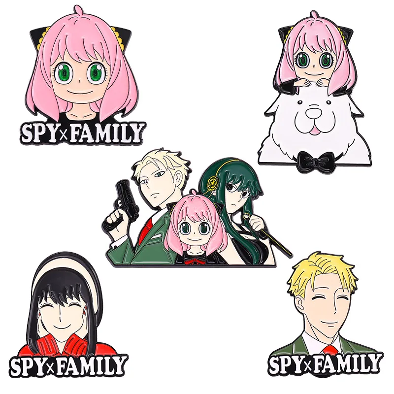

Cartoon Anime Spy Family Brooch Cute Boy Girl Metal Enamel Badge Fashion Lapel Jacket Pin Clothing Jewelry Accessories Gifts