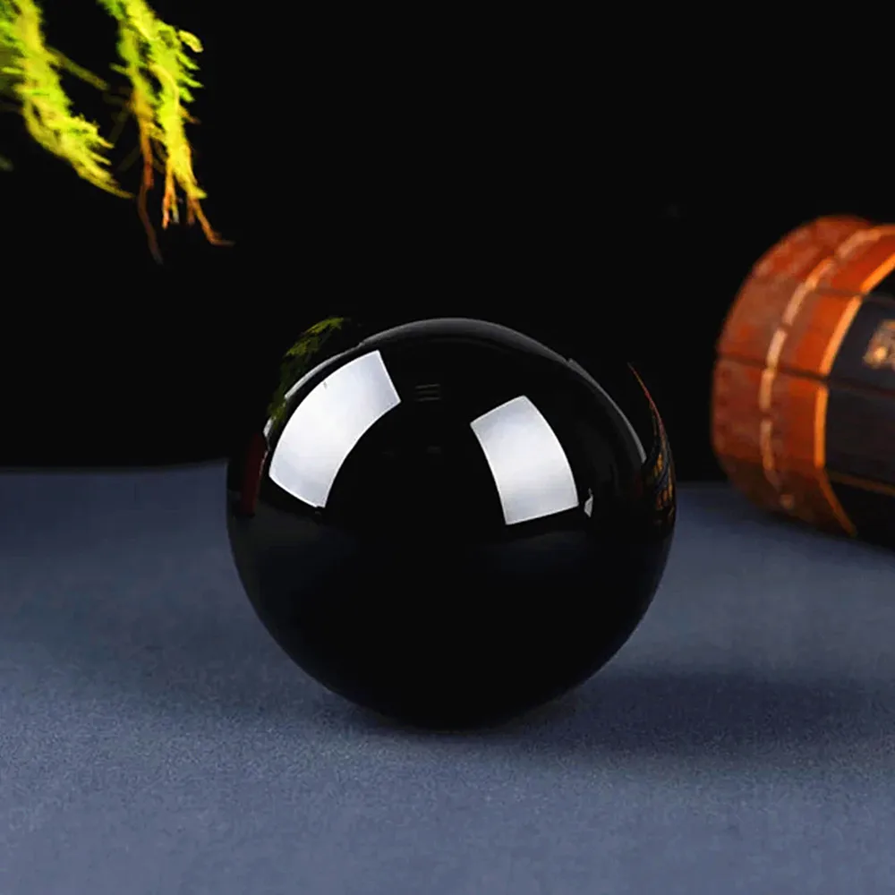 Натуральный энергетический обсидиан полированный кварцевый хрустальный шар