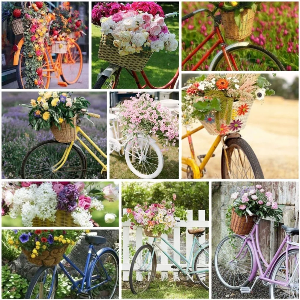 

Flowers Bike Scenery Paintings By Numbers Personalized Crafts Kits For Adults Wall Art Personalized Gift Ideas Free Shipping HOT