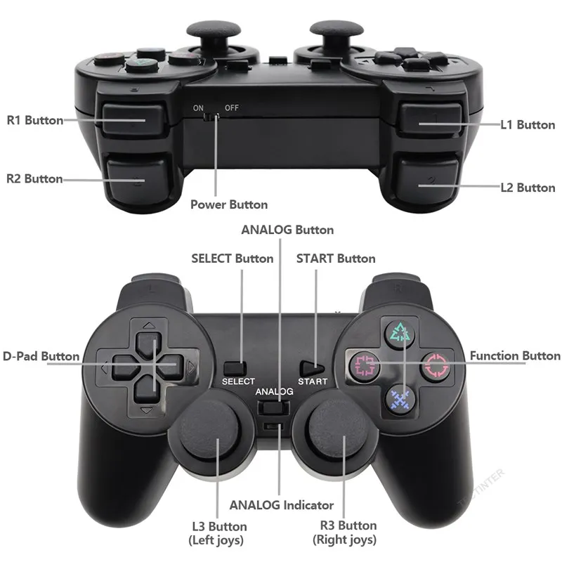 Беспроводной геймпад для Sony PS2 контроллер консоли Playstation 2 джойстик с двойной