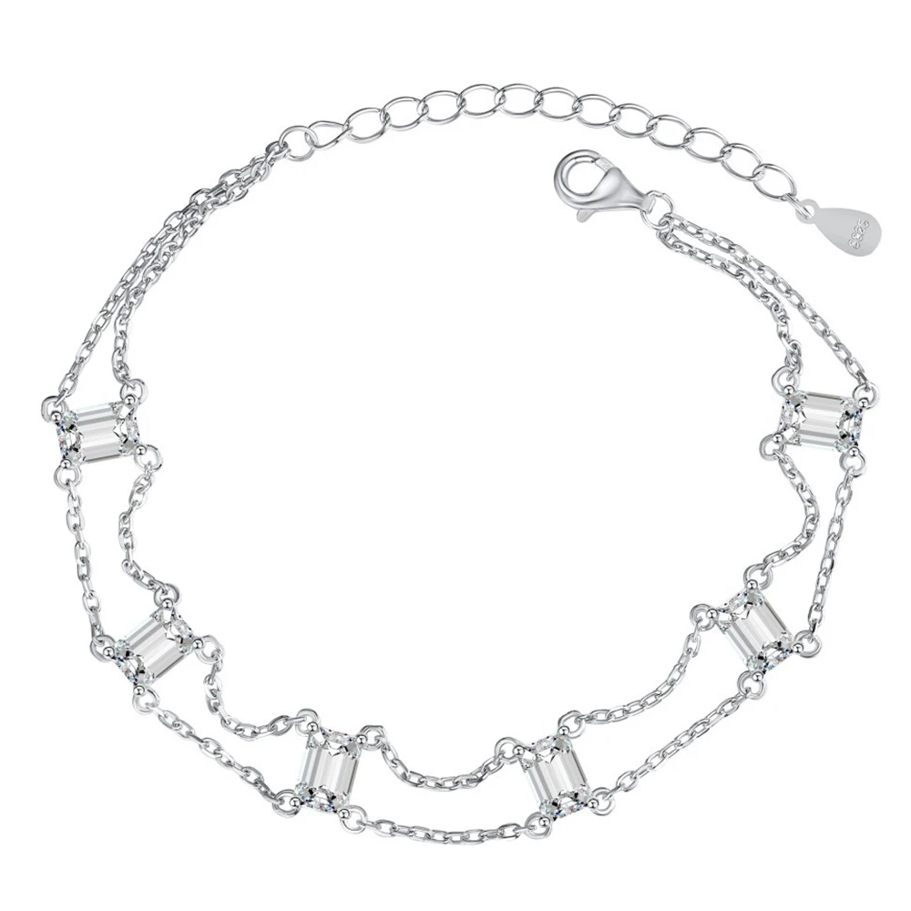 

Браслет женский прямоугольный из серебра 925 пробы с бриллиантами