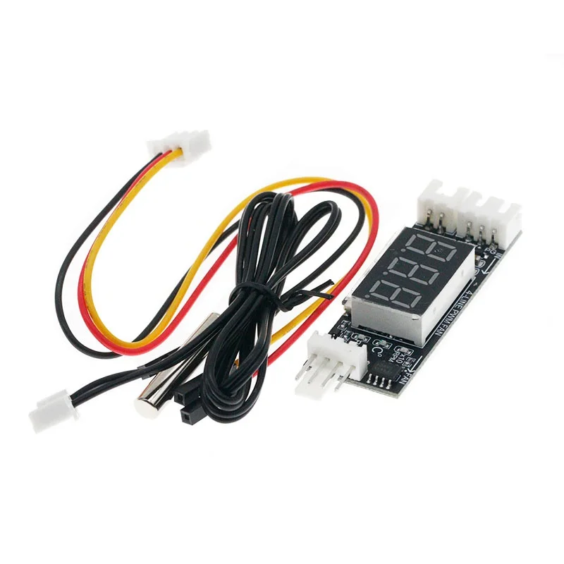 Фото Контроллер температуры и скорости вентилятора DC 12V 4-проводной PWM с цифровым дисплеем, поддержка управления вентилятором 3А (вкл/выкл) №1