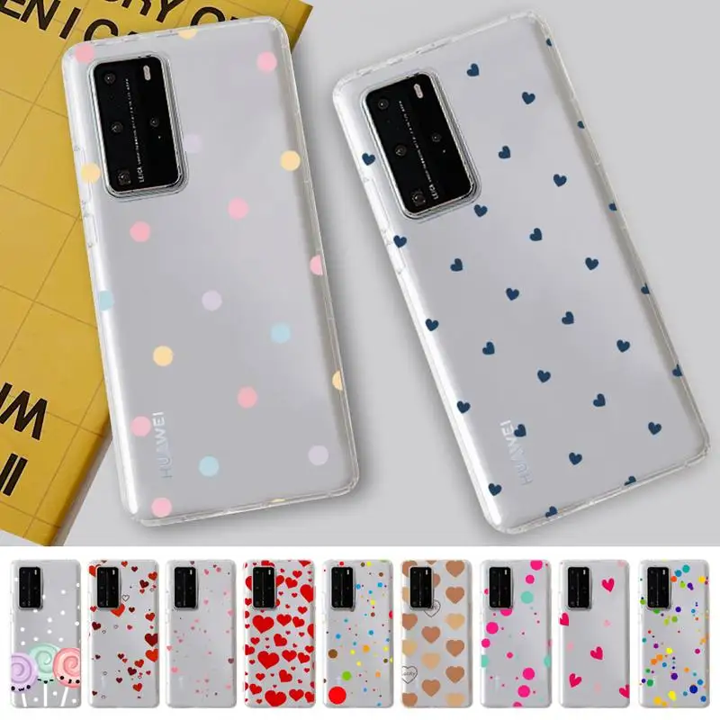 

Polka Dot Love Heart Phone Case for Samsung S20 ULTRA S30 for Redmi 8 for Xiaomi Note10 for Huawei Y6 Y5 cover