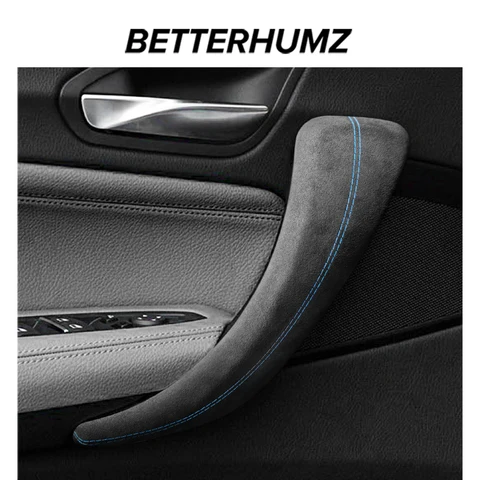 Для BMW F20 серии 1, изготовленная из алькантары, обертка для внутренней двери автомобиля, ручка, полоса, подлокотник, панель, накладки, аксессуары для тюнинга