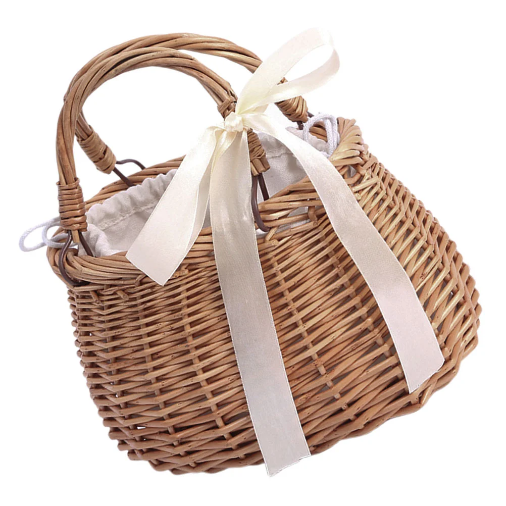 

Rattan Wicker Flower Pot Wicker Basket with Handle Rattan Bread Basket Handwoven Basket Woven Basket