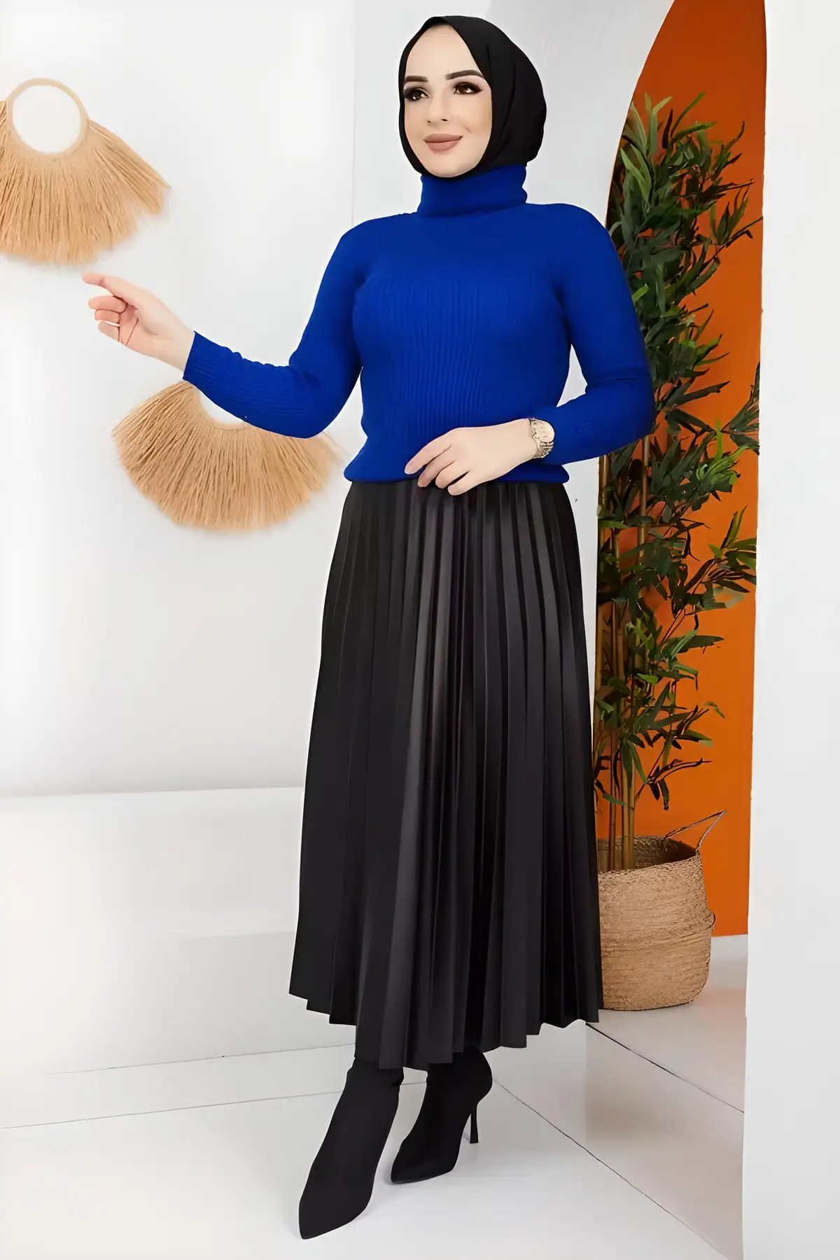 

Dark mavi Full Bore Hijab Knitwear Sweater