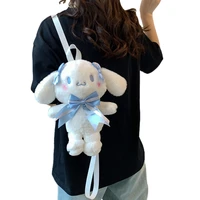 sanrio cinnamoroll plush bag 2022 new cute white dog bow doll backpack kawaii accessories christmas holiday gift for girls
