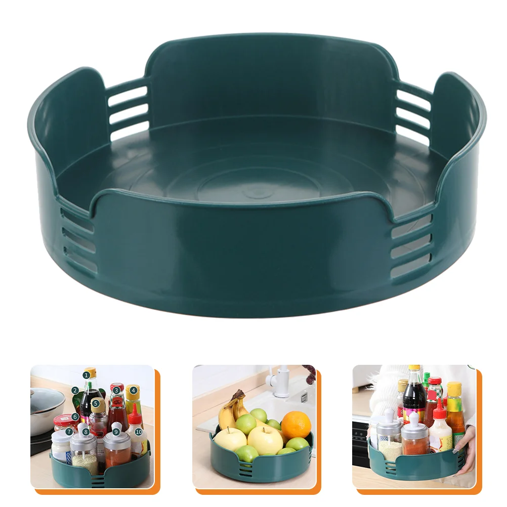 

Turntable Tray Organizer Kitchen Rotating Rack Cabinet Seasoning Storage Container Decorative Fruit Serving Snack