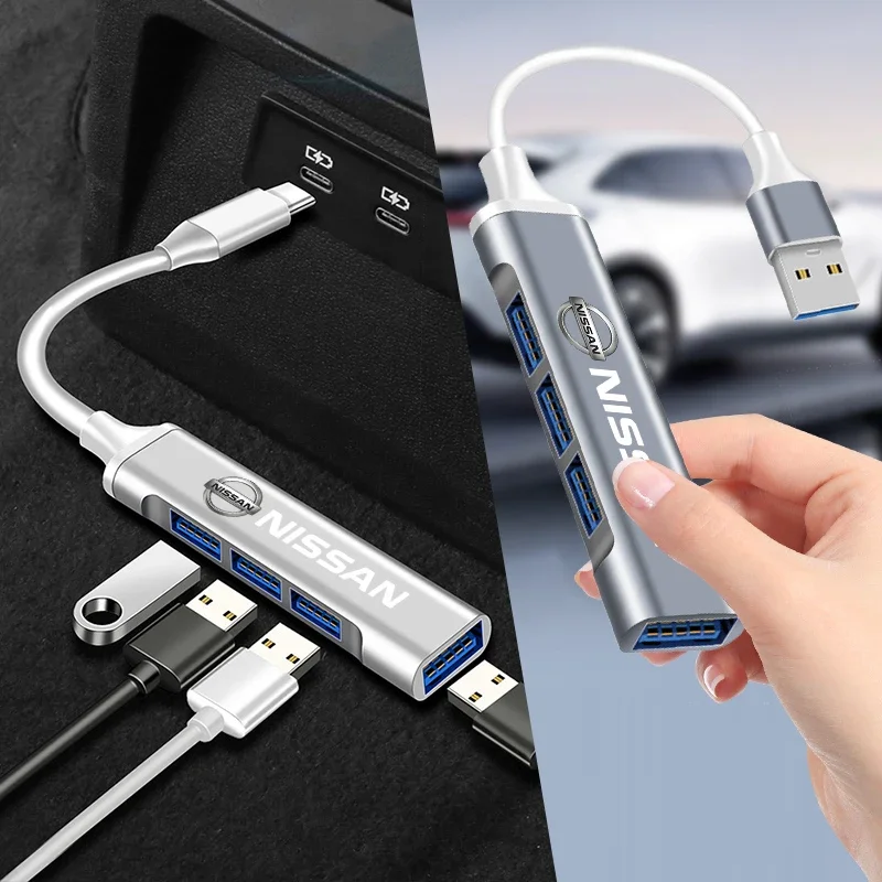 Автомобили для Nissan USB C HUB 3.0 Type 4-портовый мультиразветвитель-адаптер OTG Macbook Nismo Tiida