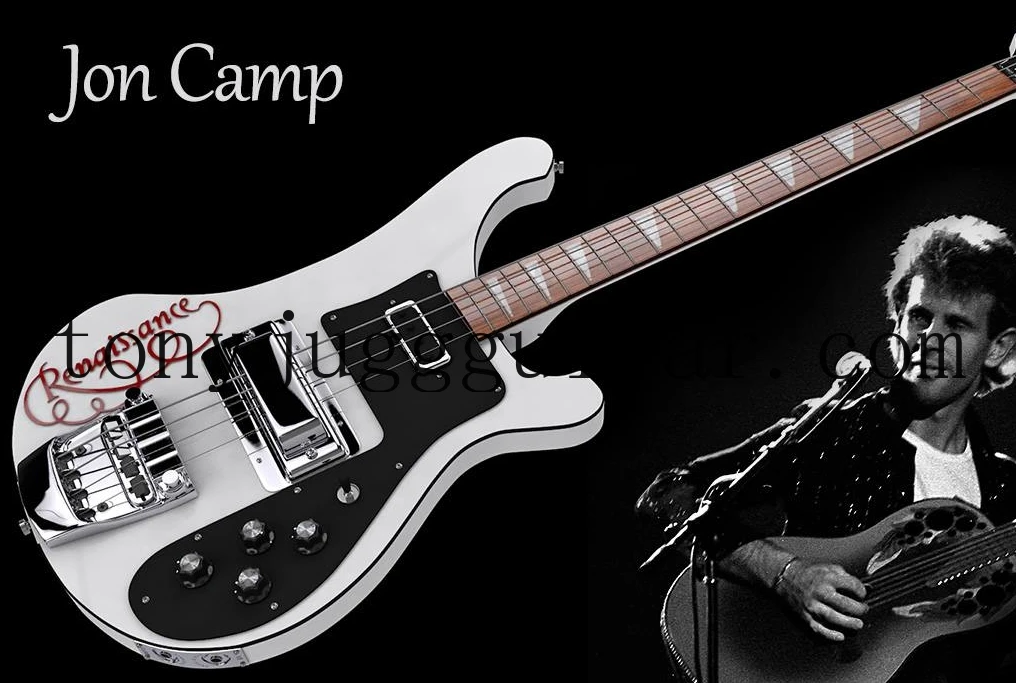 

Collector Jon Camp Renaissance 4 Strings 4001 White Electric Bass Guitar Black Headstock & Pickguard, Chrome Hardware,