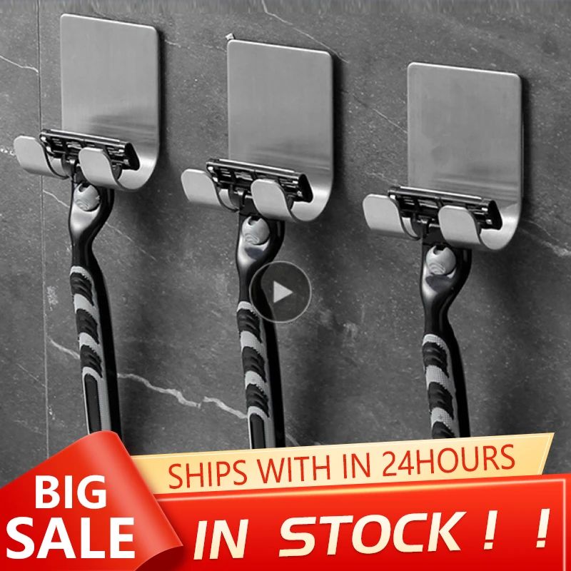 

1PCS Men Shaving Shaver Shelf 304 Stainless Steel Razor Holder Shaving Razor Rack Hanger Bathroom Products Viscose Razor Hook