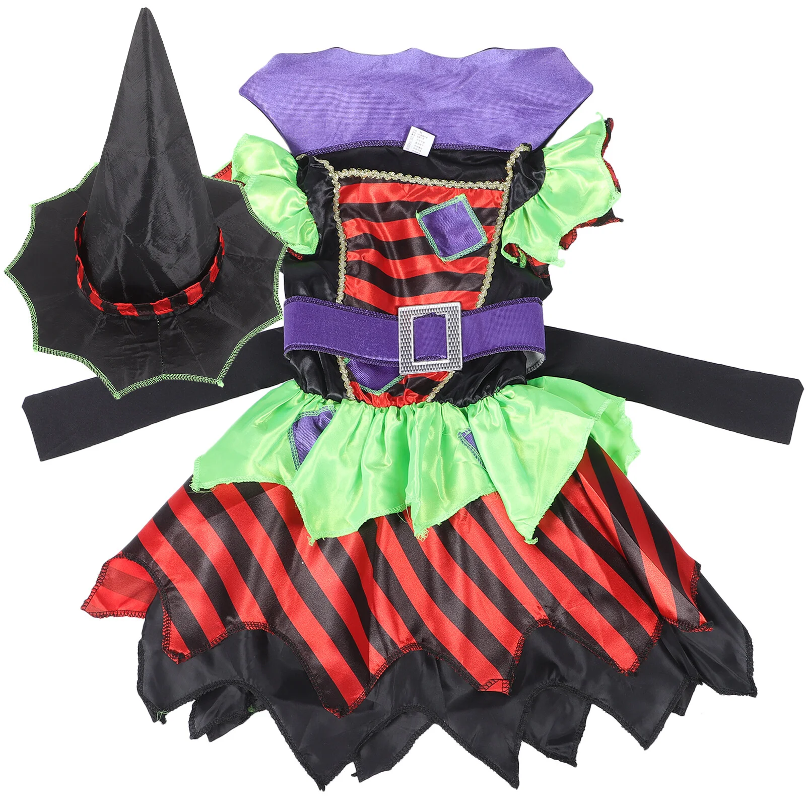 

Clothing Set Cosplay Witch Costume Party Hats Outfit Kids Halloween Dress Girls