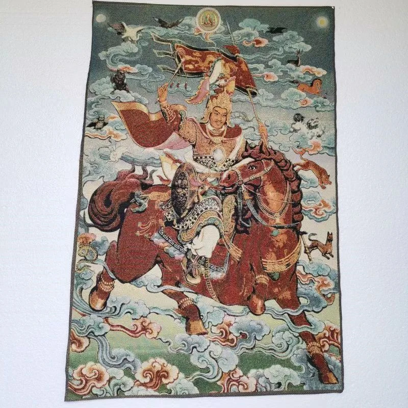 

Tanka, вышитая парчовая картина, король гезар, изысканное украшение для дома, благоприятный