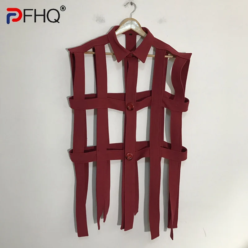 

PFHQ стильные 2023 нишевые Дизайнерские Индивидуальные Прозрачные рубашки с вырезами, оригинальная уличная одежда, высококачественные элегантные модные топы