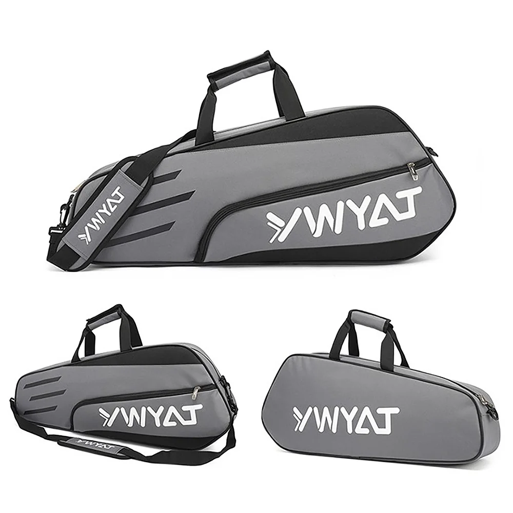 

YWYAT Badminton Bag Outdoor Sports Training Fitness Racket Bags Large Capacity Waterproof Badminton Racquet Backpack,Black Gray