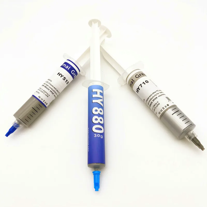 1 PCS,HY510/710/880,Gray Silicone Thermal Paste,30g,Conductive Grease Sink For CPU GPU Chipset Laptop PC Cooling With Scraper