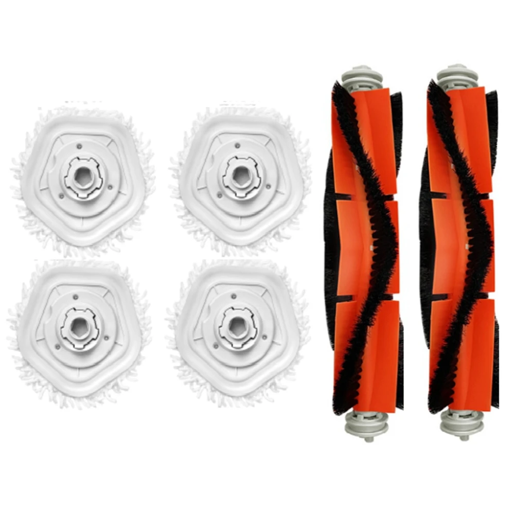 

6Pcs Replacement Parts for Dreame Bot W10 / W10 Pro Robot Vacuum Cleaner Removable Mop Cloths Mop Stents Main Brush