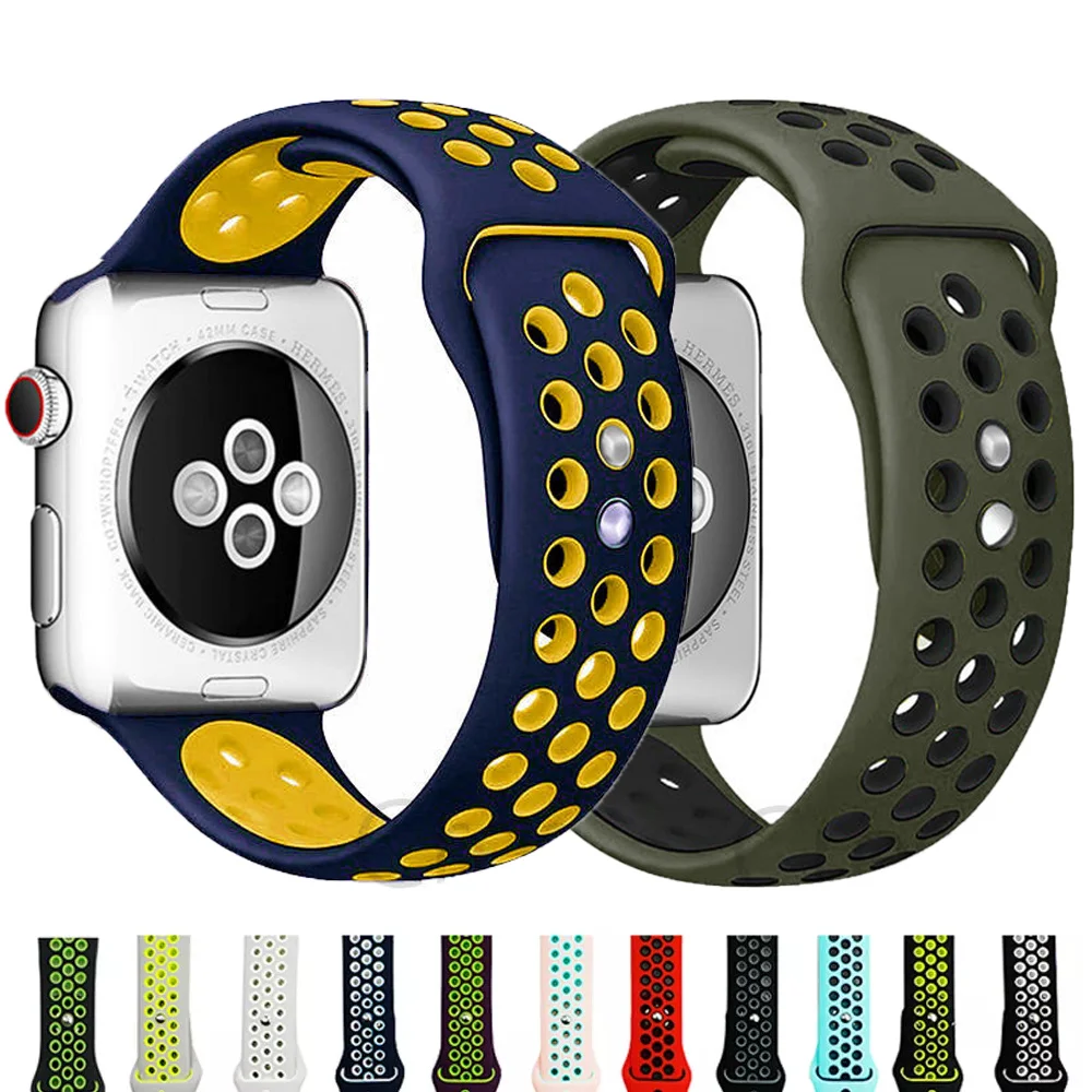 

Silicone strap for Apple watch band 44mm 42mm 40mm 38mm ultra 49mm 45 mm correa bracelet iwatch series 6 5 se 4 3 7 8 45m 41mm