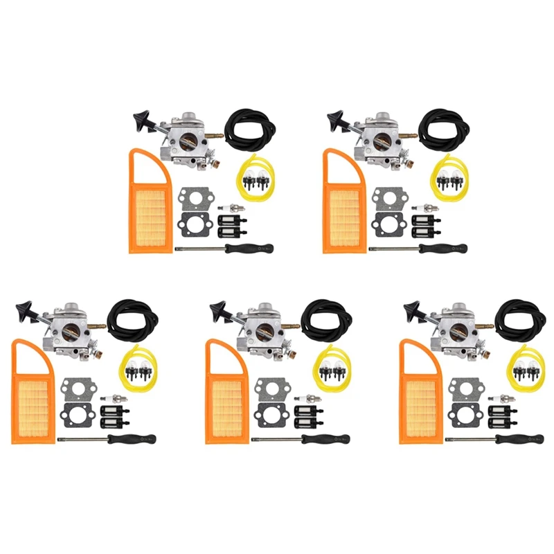 

5X BR 600 Carburetor Air Filter Fuel Carb Repower Kit For Stihl BR500 BR550 BR600 Backpack Blower Leaf Blower Parts