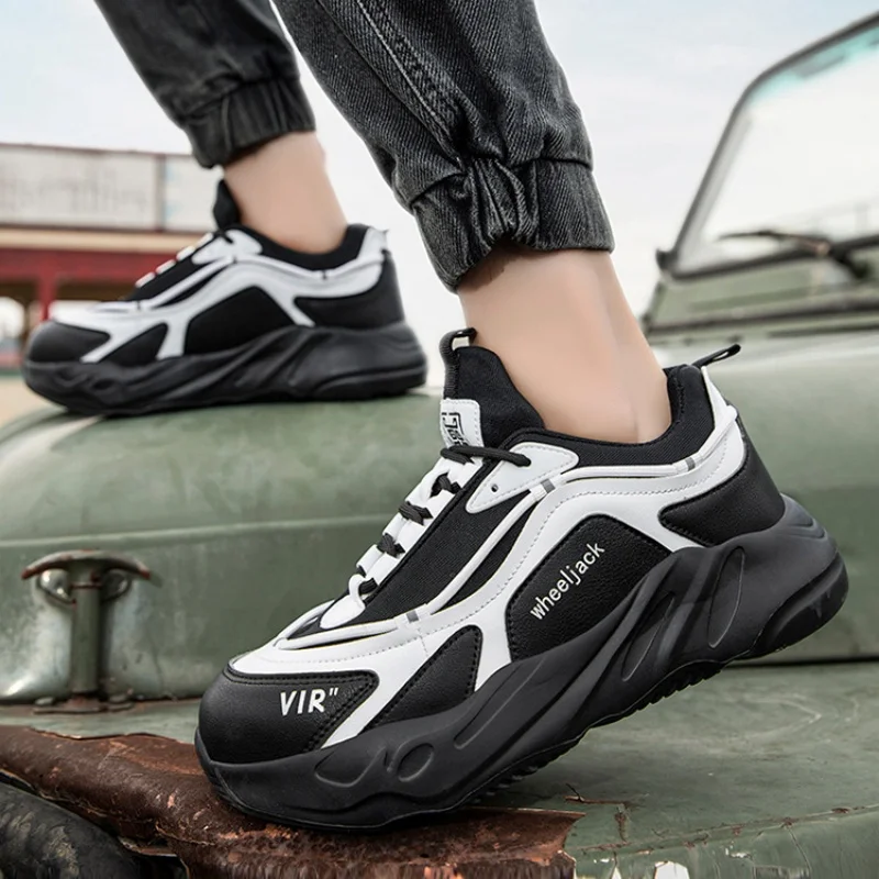 Ботинки мужские защитные со стальным носком дышащие на платформе