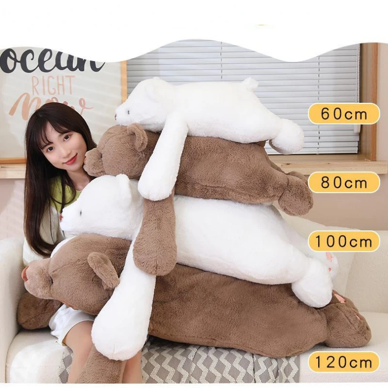 

60-120cm Kawaii Teddy Bear Plush Toys Giant Lying Teddy Bear Stuffed Animal Throw Pillow Cartoon Christmas Gifts for Kids Girls