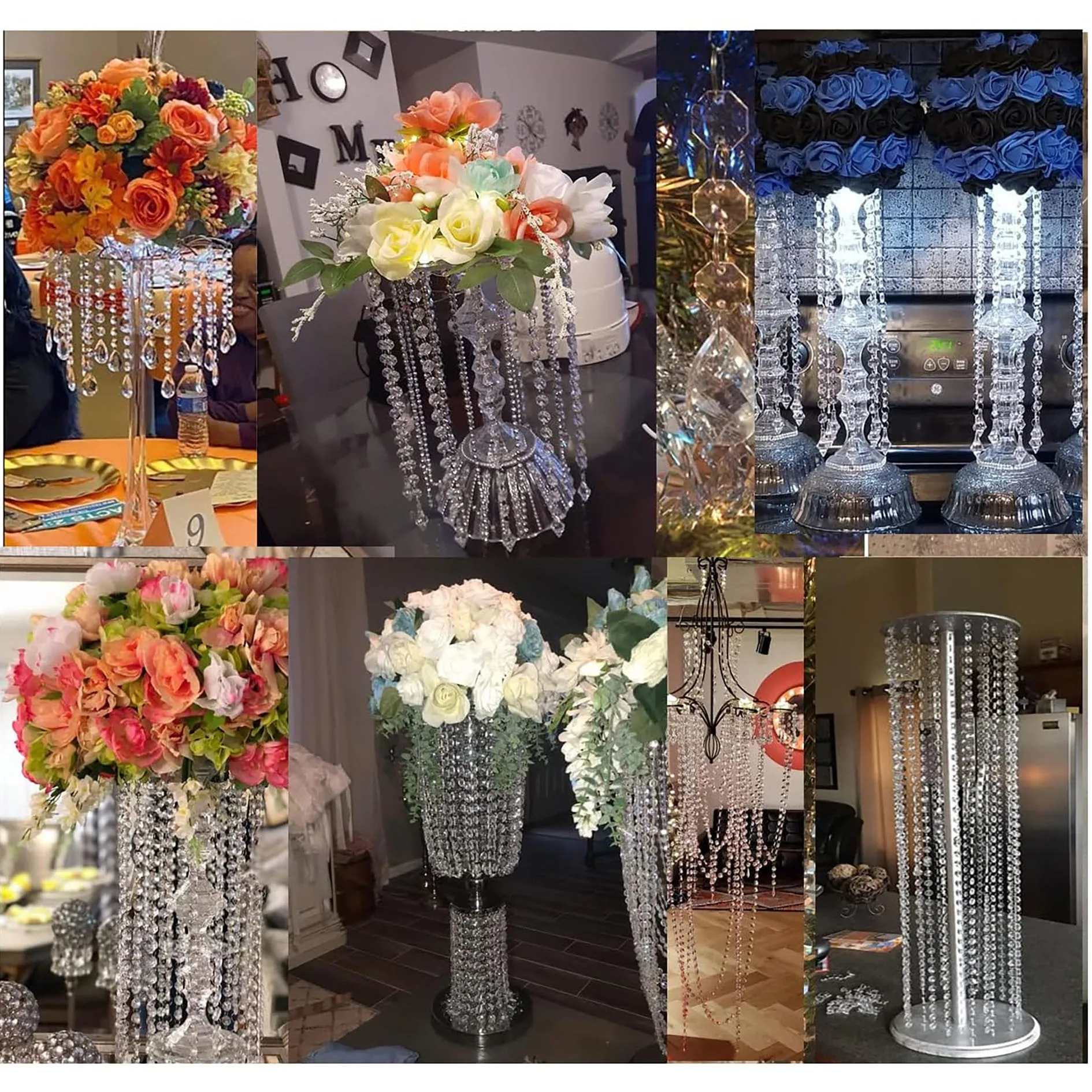 Восьмиугольные бусины с металлическими люстрами осветительные крючки для