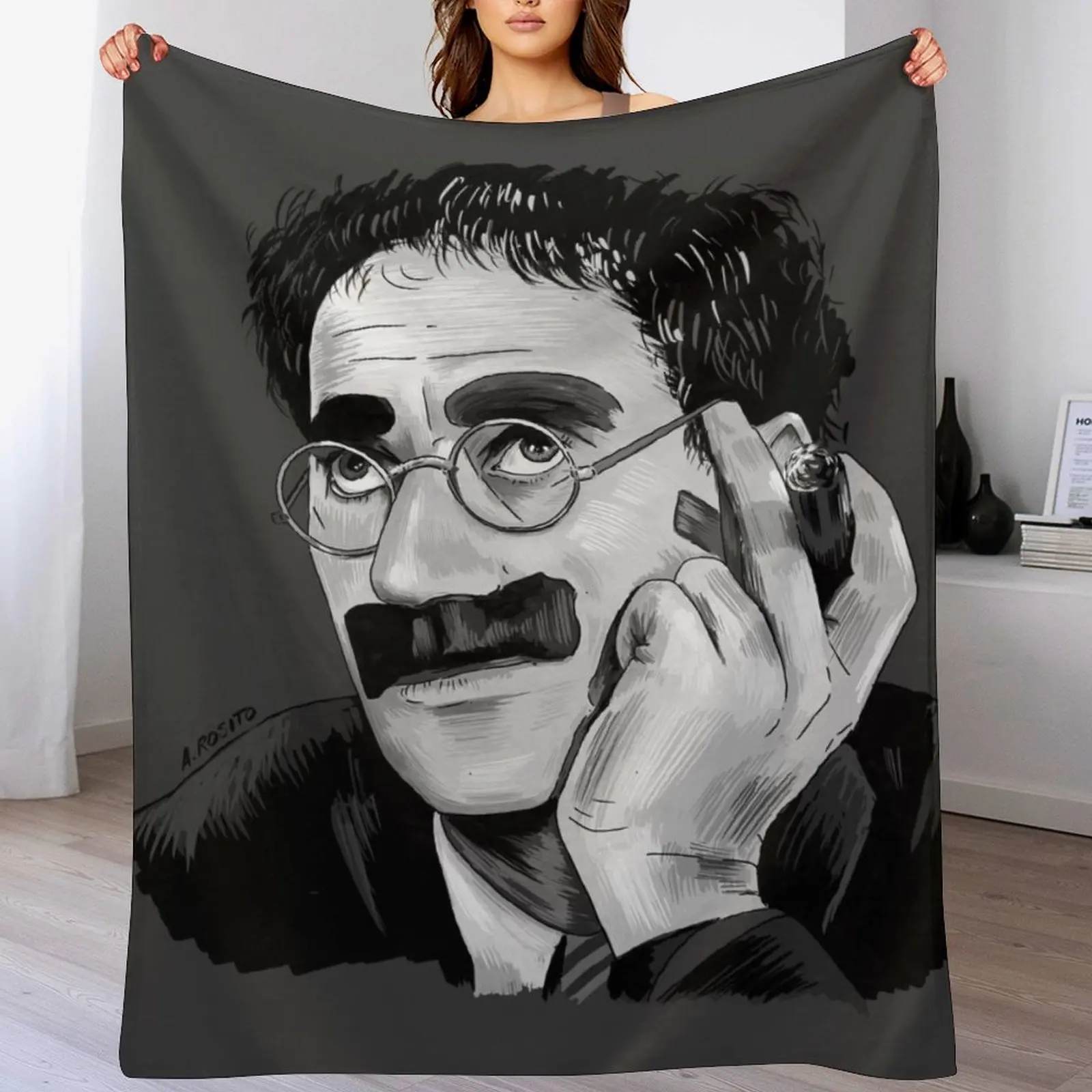 Роскошные пушистые мягкие одеяла для сна Groucho Marx иллюстрация портрета масла