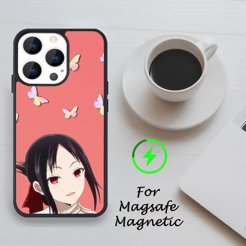 Чехол для телефона с комиксами K-Kaguya-sama iPhone 11 12 13 14 15 Pro Max Plus Mini X Magsafe Магнитный