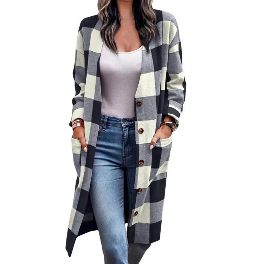 

Women Coat Long Sleeve Casual Color Block Spring Coat Streetwear