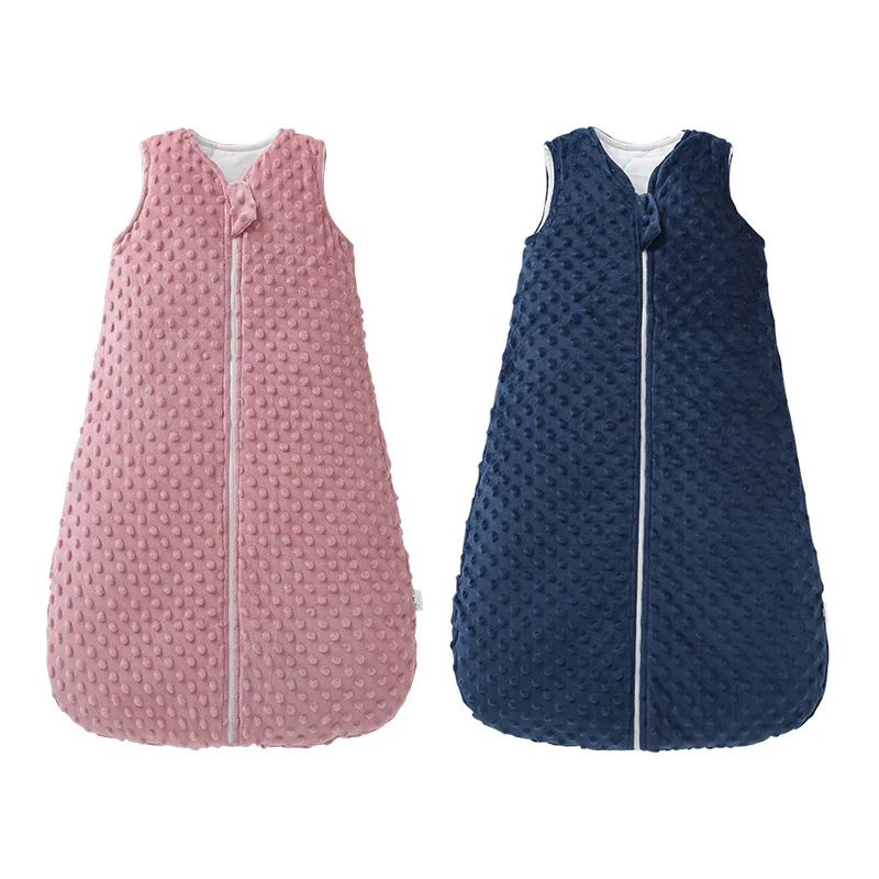 

Baby Sleeping Bags Cotton Padded Thickened Warm Vest Sleeping Bag Comfort 3D Beanie Plush Baby Anti-Kicking Blanket Zipper