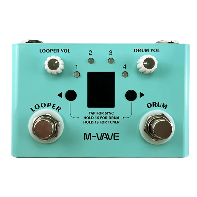 M-VAVE Lost Tempo Drum Machines & Looper Pedal Built-In 30 Drums 11 Mins Recoding Time High Precision Tuner