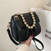2022 ladies pearl chain shoulder bag fashion trendy texture messenger bag high quality foreign style handbag small square bag