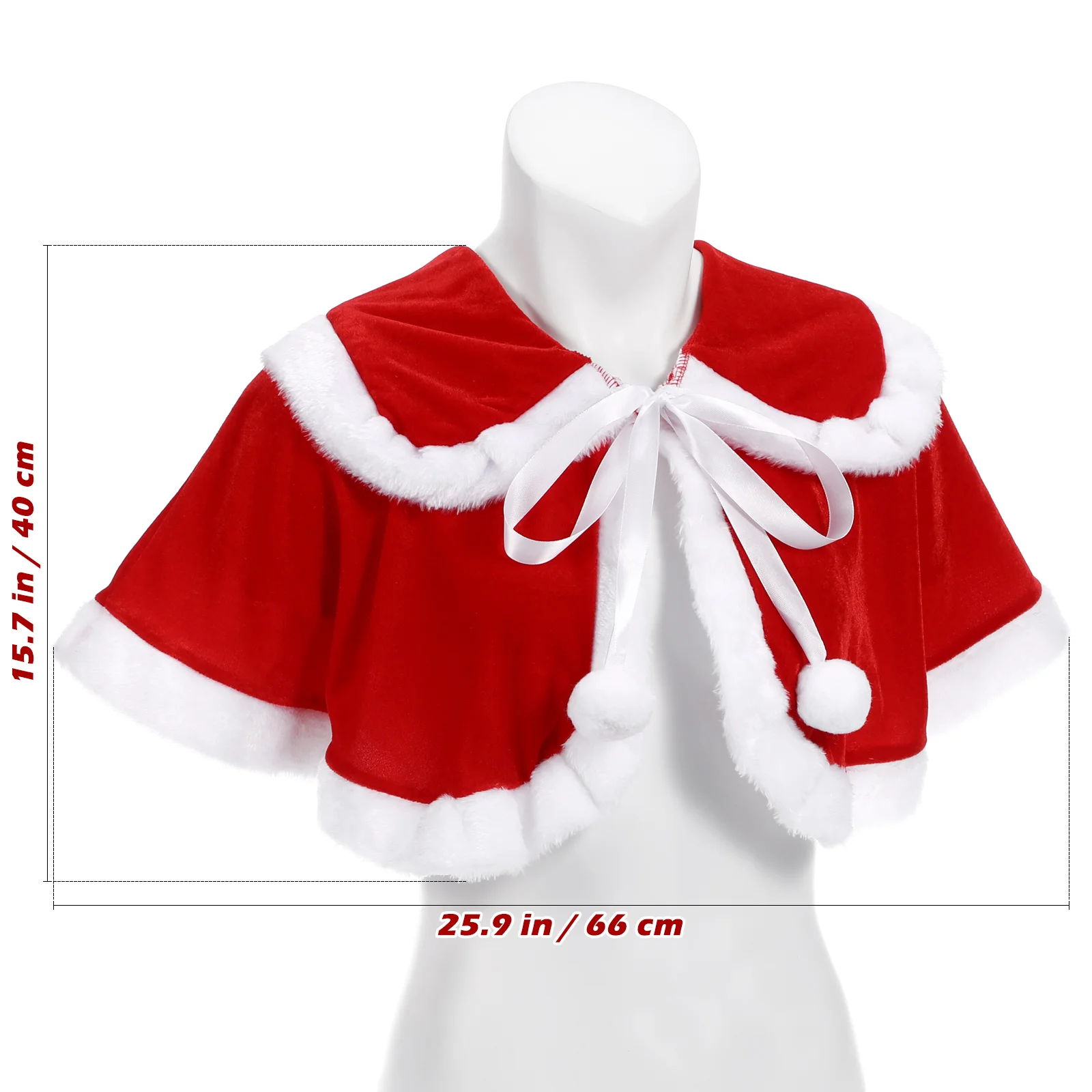 Рождественская шаль Санта-Клауса короткая накидка зимний теплый костюм для
