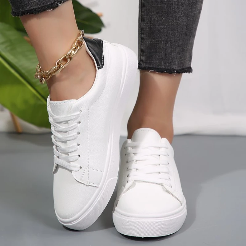 Кроссовки мужские из ПУ кожи повседневная Легкая спортивная обувь дышащие