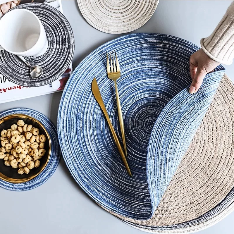 

Cotton Woven Round Heat Resistant Drink Cup Coaster Non-slip Table Set Mat Placemat Insulation Padding Kitchen Accessories