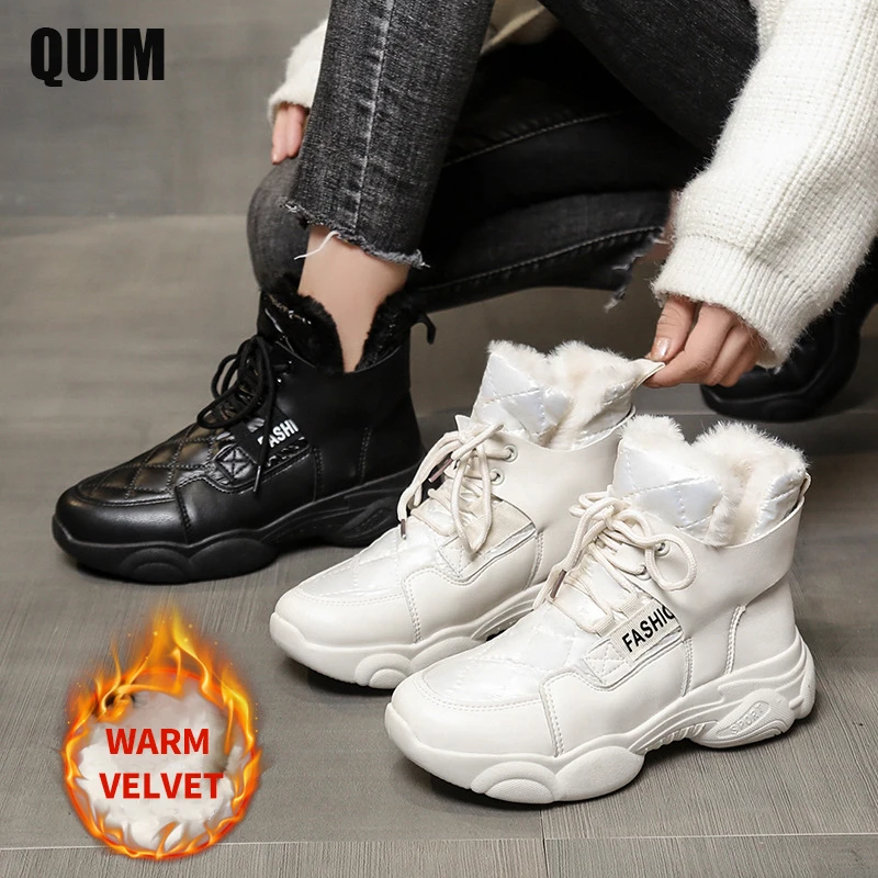 

Winter Women Warm Sneakers Platform Snow Boots 2022 Ankle Booties Female Causal Plush Shoes Cotton Ladies Boot Zapatos Mujer