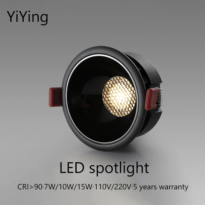 

YiYing Spot Led Light Recessed Round Downlight White Black Ceiling Lamp Aluminum Focos 110V 220V For Home Store Indoor Lighting