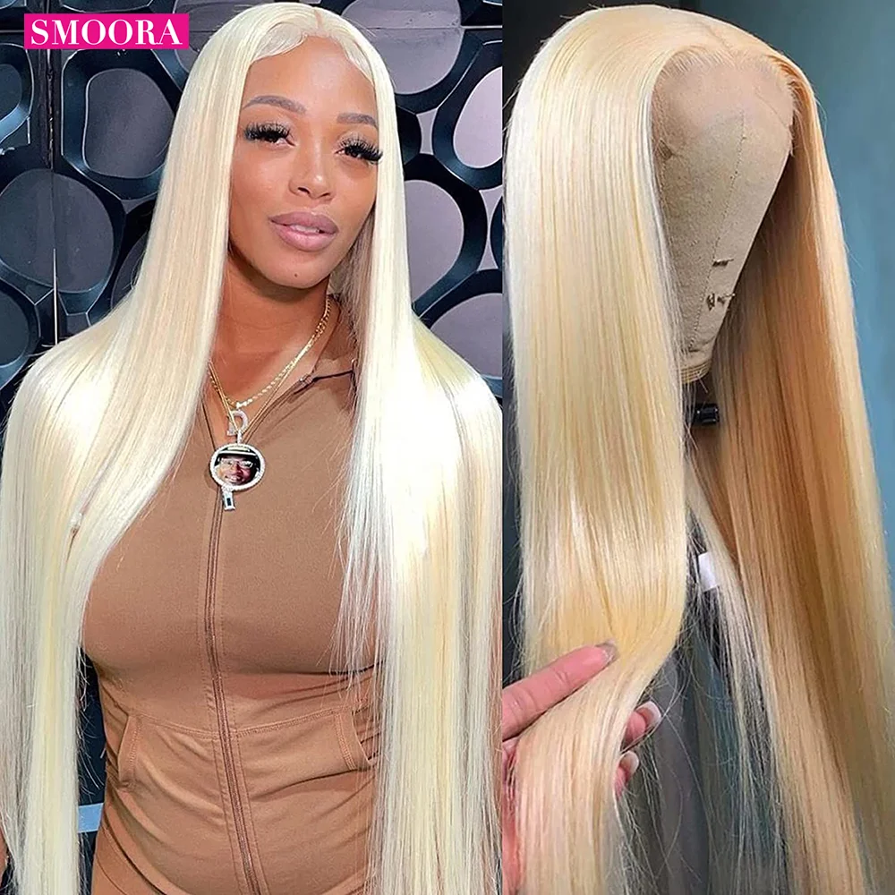 

613 Blonde Straight Lace Front Wig Human Hair Wigs Brazilian 40 42" Transparent Wigs For Women Human Hair Lace Frontal Wigs 180%