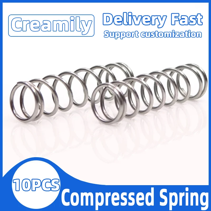 

Creamily 10PCS Cylidrical Coil Shock Absorbing Pressure Return Compression Spring Rotor Return Wire Diameter 1.2mm